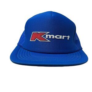 K-Mart Vintage Snapback Trucker Hat Cap Retro 80's Dad Rare Mesh Logo Blue Foam